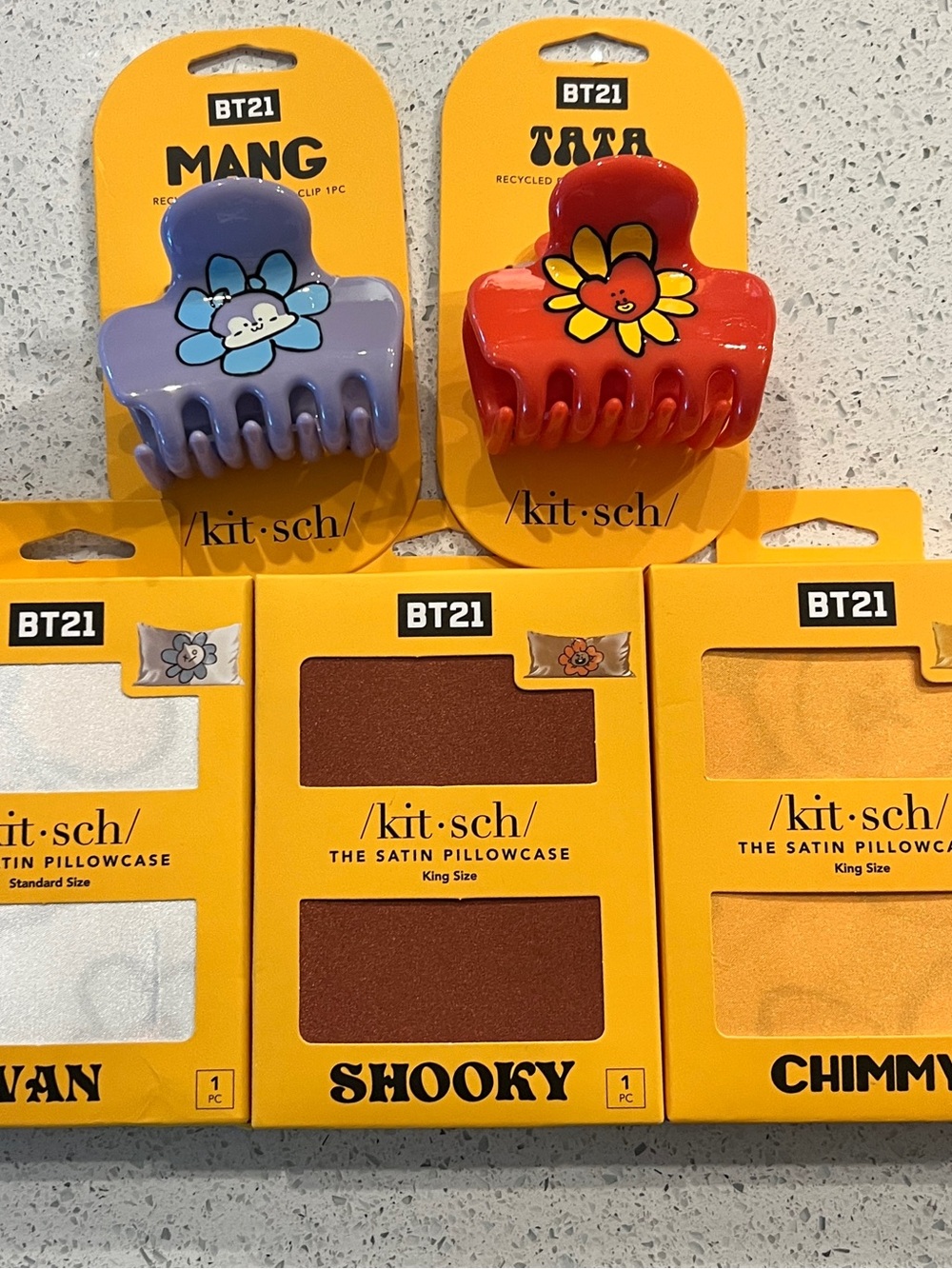BT21 Hair Claw Set — Satin Pillow Cases